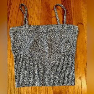 Blue and white sweater tank top. Worn but good condition.